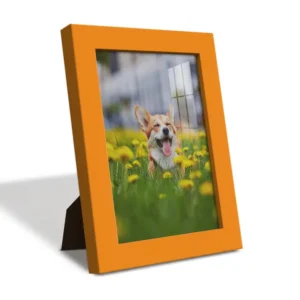 Photo Frame. Real Wood Modern Frame, Orange