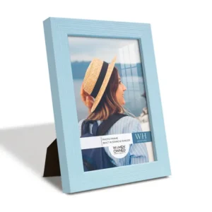 Photo Frame. Real Wood Modern Frame, Powder Blue