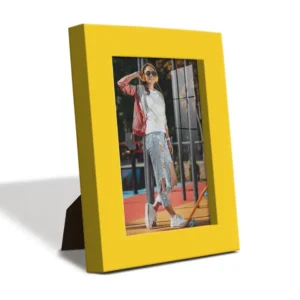 Photo Frame. Real Wood Modern Frame, Yellow